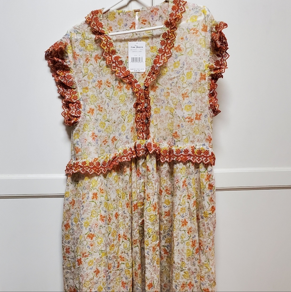Free People Milania Midi Dress in Confetti Combo - Picture 10 of 11
